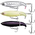 TRUSCEND Popobait Fishing Lures with BKK Hooks, Balanced Spray/Sound/Swim, Instant Startup, Topwater Pencil Fishing Lures for Bass, Pike, Trout, Plopper Fishing Teasers for Freshwater or Saltwater