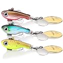 TRUSCEND Swim or Jig Fishing Spinner Baits for Freshwater and Saltwater, Rooster Tail Fishing Lures for Trout Bass Walleye Crappie Salmon Pike, Blade Bait with Copper Blade