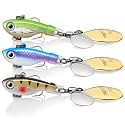 TRUSCEND Swim or Jig Fishing Spinner Baits for Freshwater and Saltwater, Rooster Tail Fishing Lures for Trout Bass Walleye Crappie Salmon Pike, Blade Bait with Copper Blade