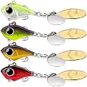 TRUSCEND Swim or Jig Fishing Spinner Baits for Freshwater and Saltwater, Rooster Tail Fishing Lures for Trout Bass Walleye Crappie Salmon Pike, Blade Bait with Copper Blade