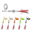 TRUSCEND Swim or Jig Fishing Spinner Baits for Freshwater and Saltwater, Rooster Tail Fishing Lures for Trout Bass Walleye Crappie Salmon Pike, Blade Bait with Copper Blade