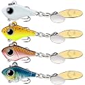 TRUSCEND Swim or Jig Fishing Spinner Baits for Freshwater and Saltwater, Rooster Tail Fishing Lures for Trout Bass Walleye Crappie Salmon Pike, Blade Bait with Copper Blade