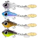 TRUSCEND Swim or Jig Fishing Spinner Baits for Freshwater and Saltwater, Rooster Tail Fishing Lures for Trout Bass Walleye Crappie Salmon Pike, Blade Bait with Copper Blade