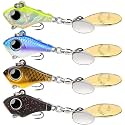 TRUSCEND Swim or Jig Fishing Spinner Baits for Freshwater and Saltwater, Rooster Tail Fishing Lures for Trout Bass Walleye Crappie Salmon Pike, Blade Bait with Copper Blade