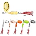 TRUSCEND Swim or Jig Fishing Spinner Baits for Freshwater and Saltwater, Rooster Tail Fishing Lures for Trout Bass Walleye Crappie Salmon Pike, Blade Bait with Copper Blade