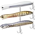 TRUSCEND Top Water Fishing Lures with BKK Hooks, Easy Catch Plopper Lure for Freshwater or Saltwater, Floating Lures for Bass, Pike, Catfish, Surface Wobble PoPobait Bass Baits Fishing Gifts for Men