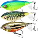 TRUSCEND Top Water Fishing Lures with BKK Hooks, Easy Catch Plopper Lure for Freshwater or Saltwater, Floating Lures for Bass, Pike, Catfish, Surface Wobble PoPobait Bass Baits Fishing Gifts for Men