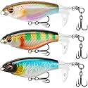 TRUSCEND Top Water Fishing Lures with BKK Hooks, Easy Catch Plopper Lure for Freshwater or Saltwater, Floating Lures for Bass, Pike, Catfish, Surface Wobble PoPobait Bass Baits Fishing Gifts for Men