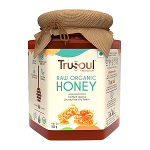 Baidyanath Trusoul Raw Organic Honey - 500gm | NPOP Organic Certified, Sourced from Himalayas | Raw & Natural | No Added Sugar | Unprocessed, Unpasteu