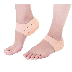 anti crack silicon gel heel and foot protector moisturizing socks for foot care for men and womenpain relief and heel cracks 1 pair free size pack of 2