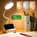 Trust Ware White LED Table Lamp – 3 Brightness Modes, Touch Control, Rechargeable Study Lamp