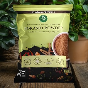 trustbasket bokashi compost maker powder 1kg  microbial inoculant to initiate anaerobic decomposition indoors  prevents foul smell in the compost