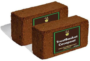 trustbasket coco peat block set of two 650grm blocks-expands to 16 liters of powder manure