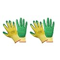 TrustBasket Gardening Gloves - Ergonomically Designed, Breathable Material, Crinkle Finish for Superior Grip, Polyester Cotton Seamless Liner, Heavy Duty Hand Gloves Farming & Agriculture (Set of 2)