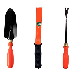 trustbasket gardening hand tools set - 3 pcs small trowel krupi amp weeder - durable garden tools for home gardening set gardening tools kit for home garden agriculture tools amp gardening items combo