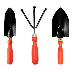 trustbasket gardening hand tools set - 3 pcs big and small trowel cultivator - durable garden tools for home gardening set gardening tools kit for home garden agriculture tools amp gardening items