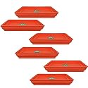 TrustBasket UV Treated Square Bottom Tray(Plate/Saucer) Suitable for 14 inch Square Plastic Pot - Terracotta Color - Set of 6 | Heavy Duty Highly Durable Plant saucer Gamla for Indoor Home Decor &amp; Outdoor Balcony Garden