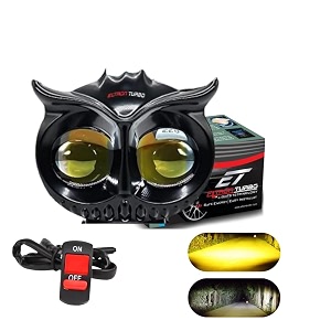 trusted auto led fog light pack of 2  dual beam white yellow  high power waterproof lamp for bike car scooty