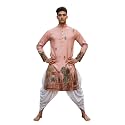 Trustous Men39s Printed Kurta Dhoti Set Traditional