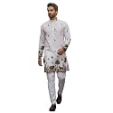 Trustous Men39s White Printed Kurta Stylish