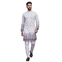 Trustous Men39s White Printed Kurta Stylish