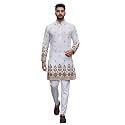 Trustous Men39s White Printed Kurta Stylish