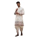 Trustous Mens Pure Cotton Kurta Dhoti Set