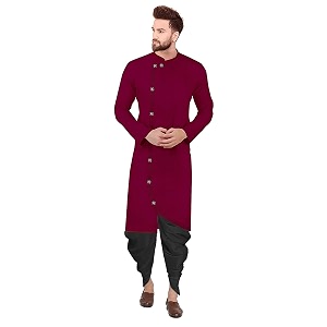 Trustous Mens Cross Kurta Dhoti Set In