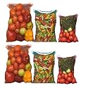 TruVeli Ziplock Mesh Fridge Bags for Vegetables, Fruits, Food, Toys, Grocery - Set of 6