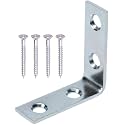 Truvic Bright Zinc Plated on Iron Corner Brace (1 x 1 inch, Pack of 12)