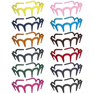 truvic matte multicolor plastic fancy plastic teeth comb hair bands for girls and women pack of 12