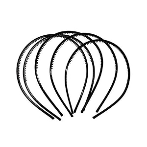 truvic pack of 5 black plastic hairbands with comb for unisex