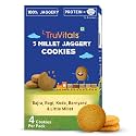 TruVitals 5 Millet Jaggery Cookies Trial Pack | Made with power of 5 millets -Bajra, Ragi, Kodo, Barnyard &amp; Little Millet | No added sugar | 100% Jaggery | No Maida | 4 Pieces