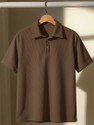 Try This Typography Men Polo Neck Brown