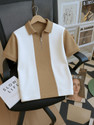 Try This Colorblock Men Polo Neck Brown