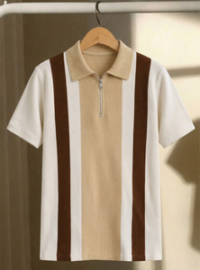 Try This Colorblock Men Polo Neck Multicolor