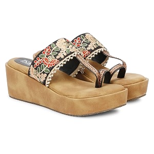 Fabric Platform Low Heel Wedges For Women