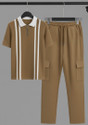 Try This Men Colorblock Brown Night Suit