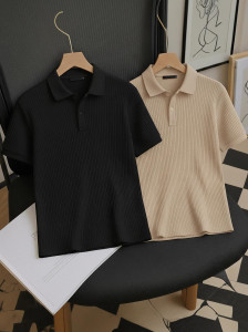 Try This Men Solid Polo Neck Cotton