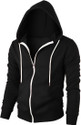 Try This Solid Men Hooded Neck Black