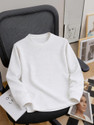 Try This Striped Men Zip Neck White