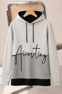 Try This Typography Men Hooded Neck White