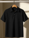 Try This Typography Men Polo Neck Black