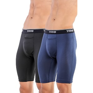 tryb mens compression shorts amp pants  sports innerwear for gym running amp training  quick dry breathable 4-way stretch moisture wicking anti-chafing muscle support athletic wear with pocket