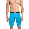 TRYB Mens Compression Shorts Long Leg Performance Underwear Spandex Running Workout Athletic Quick Dry Tights Boxer Brief Trunk Pro-Compression-T.Blue-S