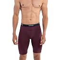 TRYB Mens Compression Shorts Long Leg Performance Underwear Spandex Running Workout Athletic Quick Dry Tights Boxer Brief Trunk Pro-Compression-Maroon-XL