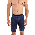 TRYB | Men's Compression Shorts Long Leg Performance Underwear/Innerwear | Quick Dry Spandex Material & Active Wear | Ideal for Running, Workout, Athletics Tights | Navy - (Pack of 1)