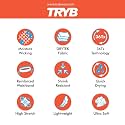 TRYB Men’s Compression Shorts &amp; Pants | Sports Innerwear for Gym, Running &amp; Training | Quick Dry, Breathable, 4-Way Stretch, Moisture Wicking, Anti-Chafing Muscle Support Athletic Wear with Pocket