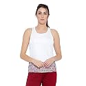 TrybeX Women's Sleeveless Dri-Fit White Vest for Workout & Training