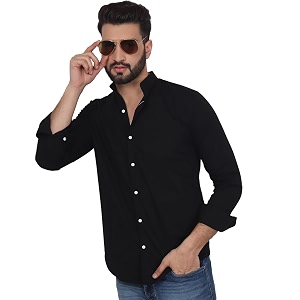 TryBuy Exclusive Mens Black Solid Band Casual